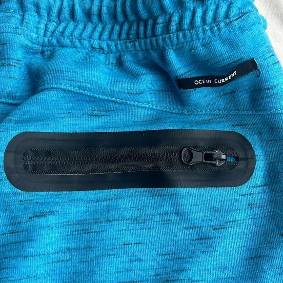 Ocean Current Boys Blue w Zipper Pockets Tie Waist Fleece Shorts Medium - Picture 3 of 7